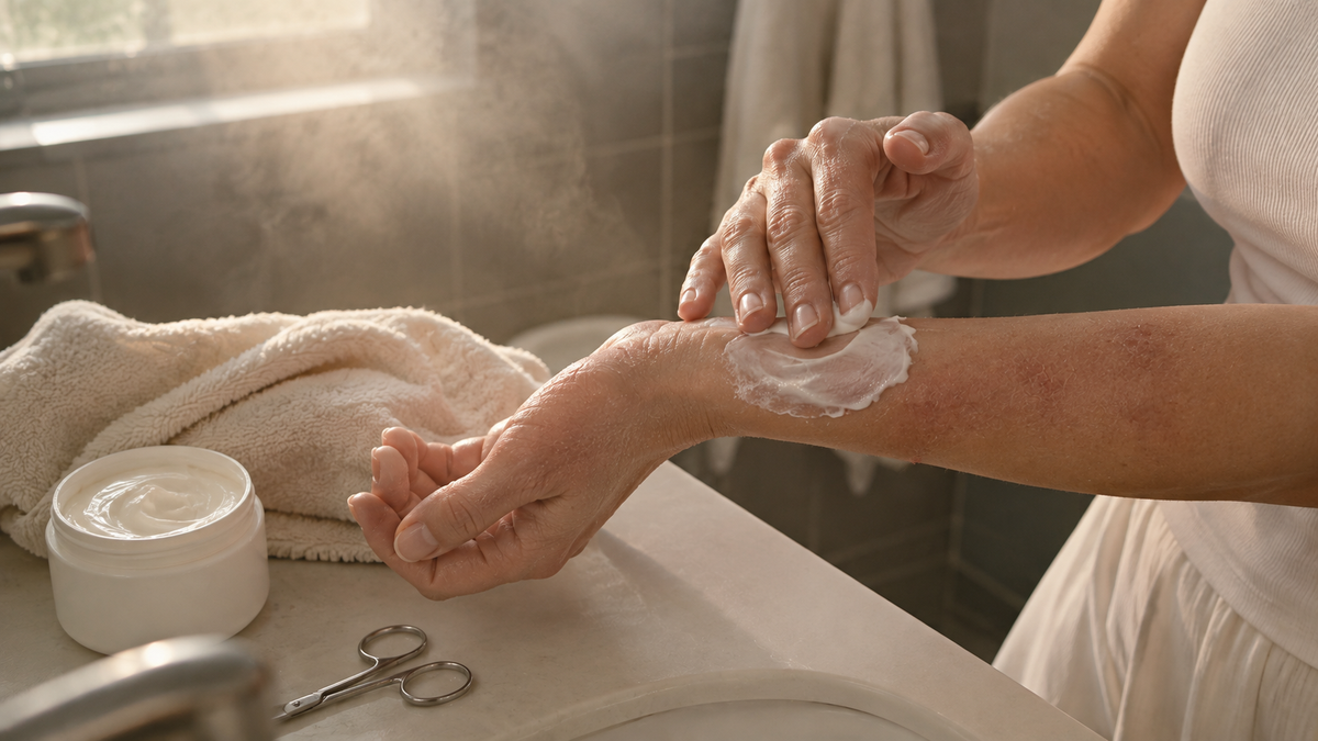 Image — Morning routine, emollient and cotton clothing