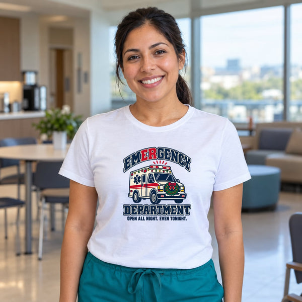 Emergency Department Open All Night Even Tonight Nurse - T-Shirt