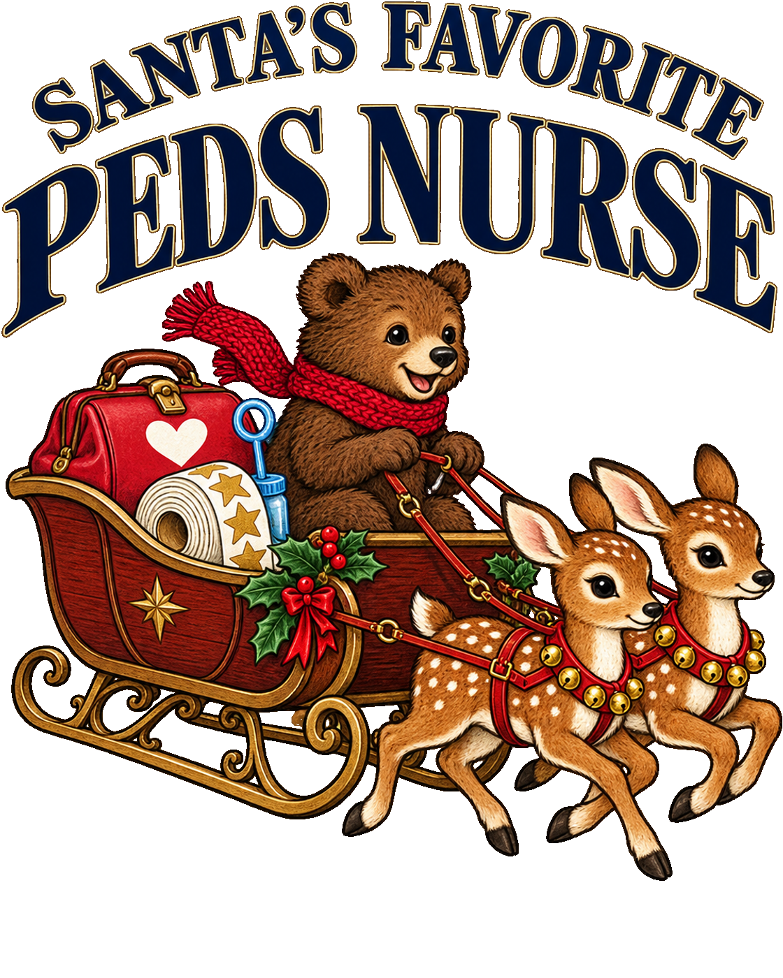 Santa's Favorite Peds Nurse Christmas nurse design