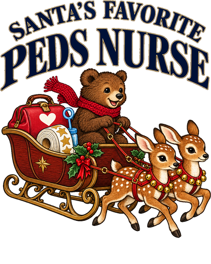Santa's Favorite Peds Nurse Christmas nurse design