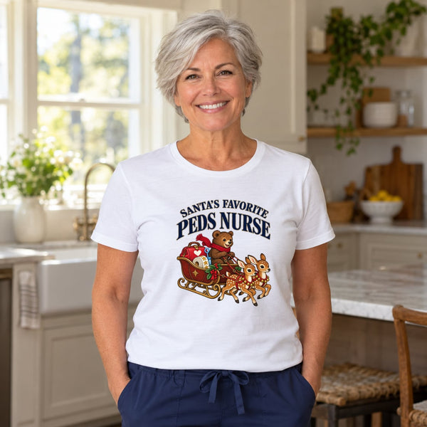 Santa's Favorite Peds Christmas Nurse - T-Shirt