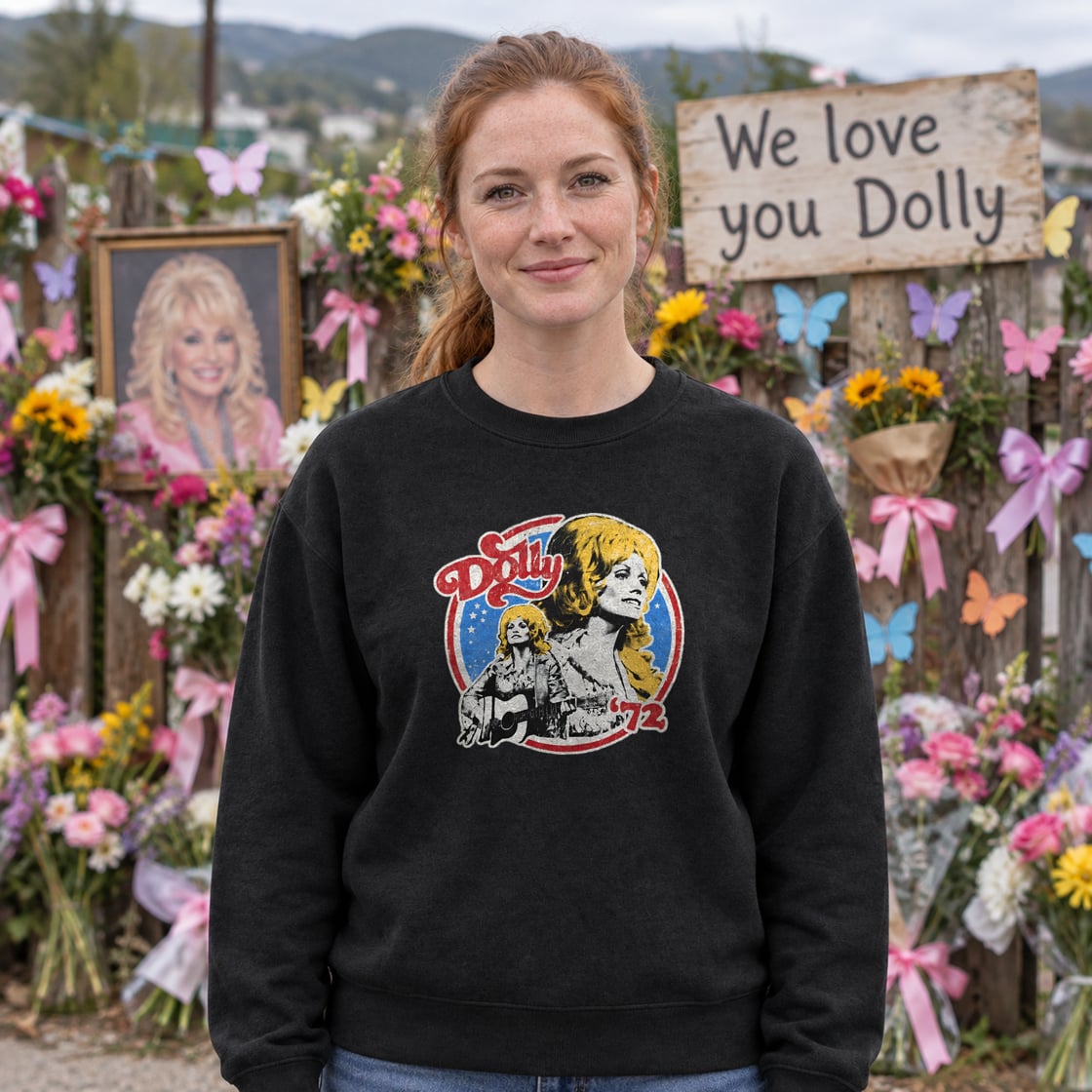 Retro Dolly Parton 72 Ringer Sweatshirt
