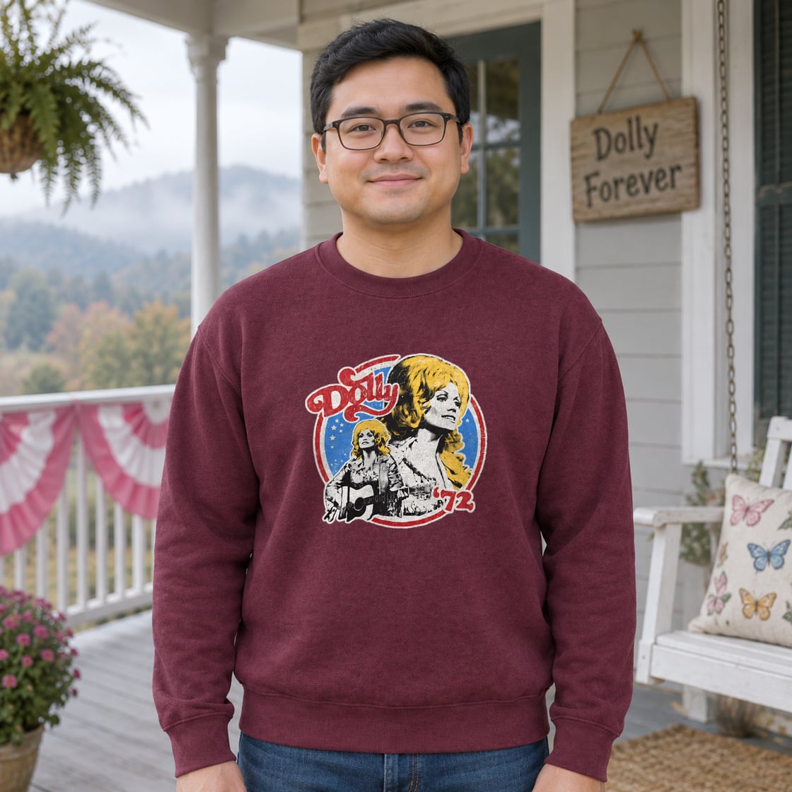 Retro Dolly Parton 72 Ringer Sweatshirt