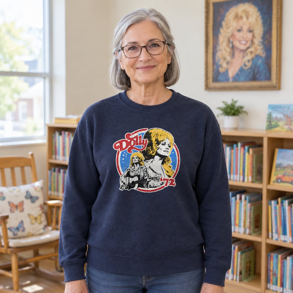 Retro Dolly Parton 72 Ringer Sweatshirt