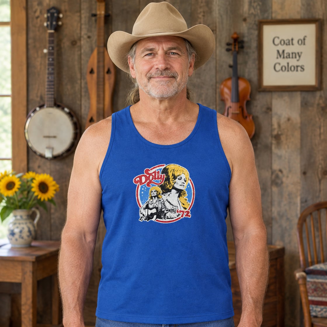 Retro Dolly Parton 72 Ringer Tank Top