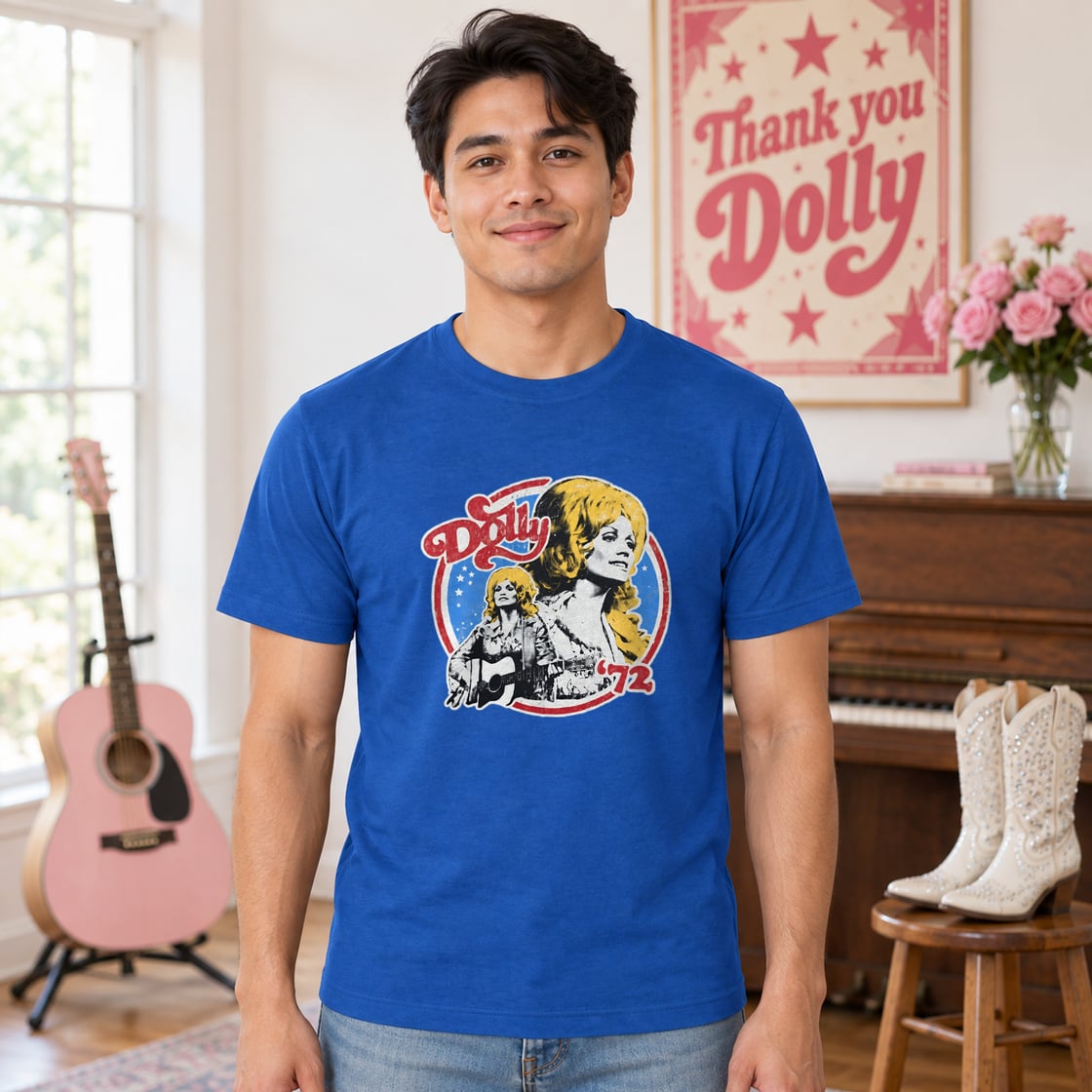 Retro Dolly Parton 72 Ringer  Shirt